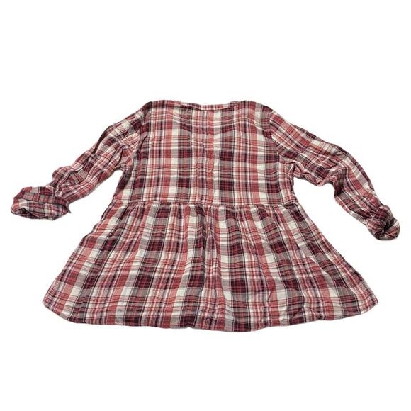 Maurices Women’s Button front Plaid Shirt Sz M Colorless Tunic Blouse - Picture 3 of 9